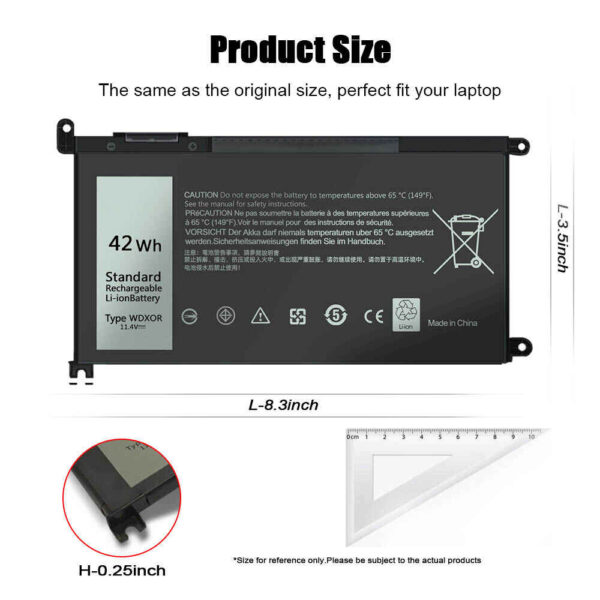 Laptop Battery 3500mAh 42Wh 3 Cell Replacement for Dell Latitude 3300 P95G001 Battery - Image 2